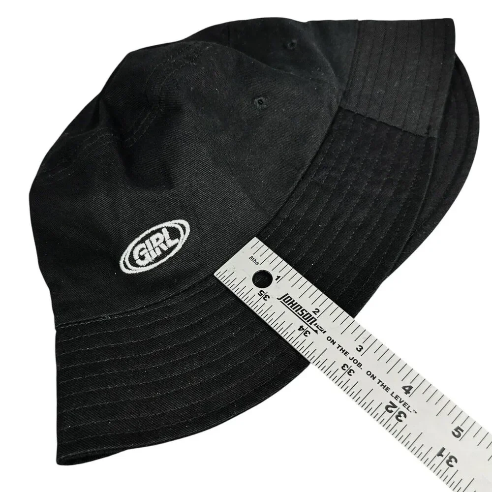 Wego Bucket Hat Embroidered "Girl" Black Denim - Picture 6 of 6